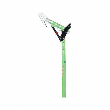 Mât à bossoir supérieur déporté réglable pour espace confiné, aluminium, vert, argent, 129.79 cm