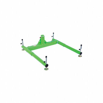 Davit Base, Portable 64 In Diameter, 50 In Length, Aluminum, Green, Silver Color, Floor Mount