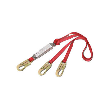 Lanyard Shock Absorbing, Polyester Web Lanyard, 4 Ft, Snap Hook