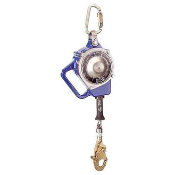 Self-Retracting Lifeline, Aluminum and Stainless Steel, 7.6 in x 15 ft, 420 lb