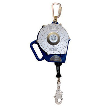 Self-Retracting Lifeline, Aluminum and Stainless Steel, 10.4 in x 30 ft, 420 lb