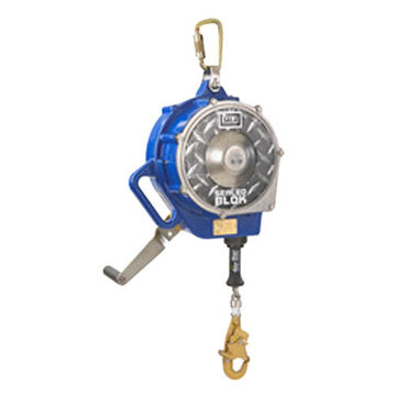 Self-Retracting Lifeline, Aluminum and Stainless Steel, Galvanized Cable, 9.9 in x 85 ft, 75 to 310 lb, 44 lb