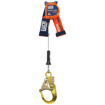Self-Retracting Lifeline, Stainless Steel Cable, Orange, 3/16 in x 8 ft, 310 lb, 2