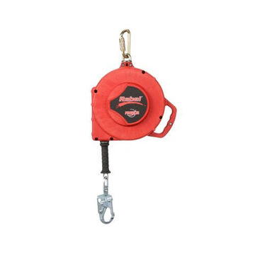 Self-Retracting Lifeline, Galvanized Steel Cable, Red, 3/16 in x 66 ft, 420 lb, 1