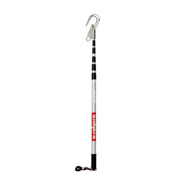 Vertical Rescue Pole, 3 in, 4 to 16 ft, 50 in, Red, Silver, Aluminum
