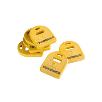 RFID Tag, 2 in, 2.7 in, 0.3 in, Yellow, Nylon