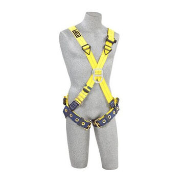 ClimbingSafety Harness, X-Large, Stainless Steel Grommet Leg Buckle, Zinc Plated Steel Chest Buckle, Zinc Plated Steel/Aluminum/Stainless Steel Torso Buckle, 420 lb