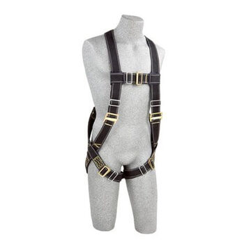 Hot WorkSafety Harness, Universal, Zinc Plated Steel Leg Buckle/Chest Buckle/Torso BuckleBlack, 310 lb