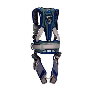 PositioningSafety Harness, X-Large, Aluminum D-RingBlue, Gray, 420 lb