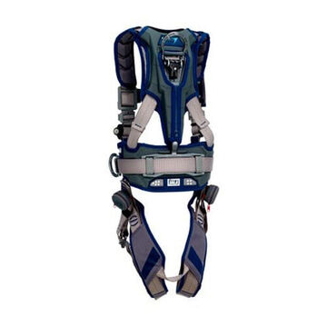 Positioning/ClimbingSafety Harness, Large, Aluminum D-Ring, Zinc Plated Steel BuckleBlue, Gray, 420 lb