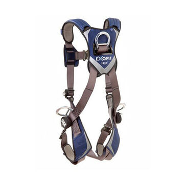 PositioningSafety Harness, Large, Aluminum D-Ring, Zinc Plated Steel BuckleGray, 420 lb