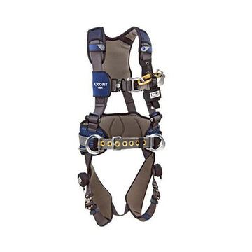 Wind Energy Positioning/ClimbingSafety Harness, X-Large, Aluminum D-Ring, Zinc Plated Steel BuckleGray, 420 lb