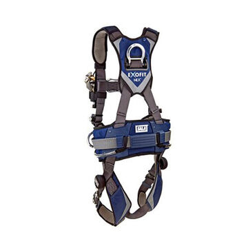 Wind Energy Positioning/ClimbingSafety Harness, X-Large, Aluminum D-Ring, Zinc Plated Steel BuckleGray, 420 lb