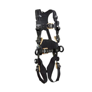 Positioning/RescueSafety Harness, Small, Aluminum D-Ring, Zinc Plated Steel BuckleBlack, 420 lb