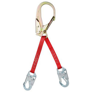 Positioning Lanyard, Polyester Web, Red, 310 lb