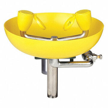 Round Eyewash Station, Plastic, 16 in x 14 in x 15.25 in, Yellow Color