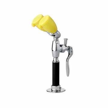 Station de douche oculaire combinée, plastique, couleur jaune