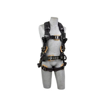 Positioning/RescueSafety Harness, Small, Aluminum D-Ring, Zinc Plated Steel BuckleBlack, 420 lb