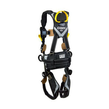 Positioning/RescueSafety Harness, Medium, Aluminum D-RingBlack, 420 lb