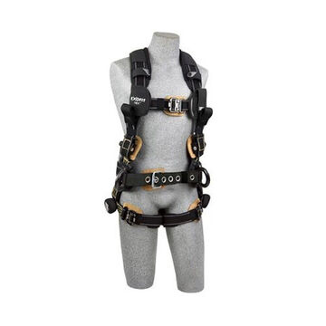 Positioning/RescueSafety Harness, X-Large, Aluminum D-RingBlack, 420 lb