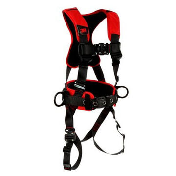 Full Body and PositioningSafety Harness, X-Large, Zinc Plated Steel D-ring, Chest Buckle, Torso Buckle and Leg BuckleBlack, 420 lb, For Sanding