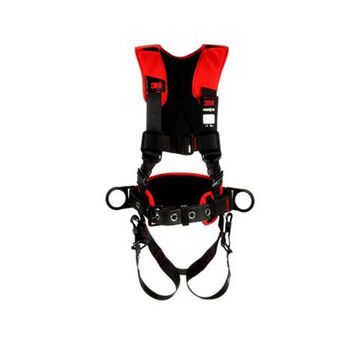 Safety Harness Full Body And Positioning, Medium/large, Zinc Plated Steel D-ring, Black, 420 Lb