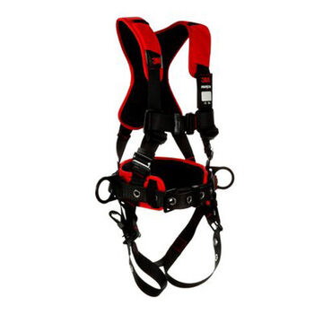 Safety Harness Full Body And Positioning, Medium/large, Zinc Plated Steel D-ring, Black, 420 Lb