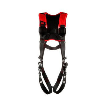 Safety Harness Full Body And Positioning, X-large, Zinc Plated Steel D-ring, Black, 420 Lb, For Assembly