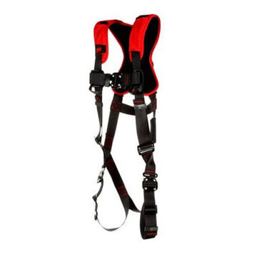 Full Body and PositioningSafety Harness, Small, Zinc Plated Steel D-ring, Chest Buckle, Torso Buckle and Leg BuckleBlack, 420 lb