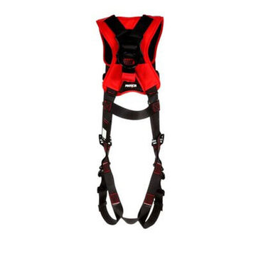 Full Body and PositioningSafety Harness, Small, Zinc Plated Steel D-ring, Chest Buckle, Torso Buckle and Leg BuckleBlack, 420 lb