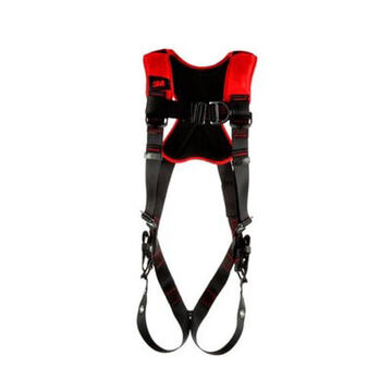 Positioning/ClimbingSafety Harness, Medium/Large, Zinc Plated Steel D-ring, Chest Buckle, Torso Buckle and Leg BuckleBlack, 420 lb, For Assembly
