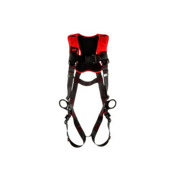 Safety Harness Positioning/climbing, Medium/large, Zinc Plated Steel D-ring, Black, 420 Lb