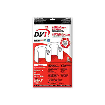 Disposable Vacuum Dust Bag, 9 g Capacity, 2 Ply Paper