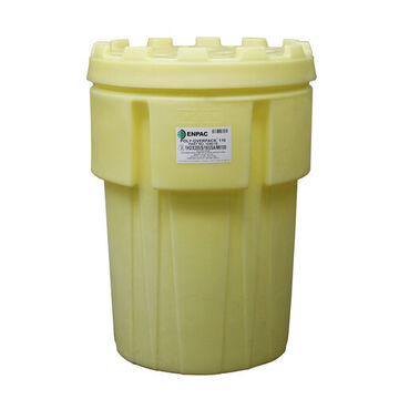 Overpack Drum, Plastic, Yellow, 31.5 in x 45 in