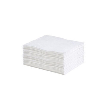 Tampon absorbant collé, blanc, polypropylène, 15 pouce x 18 pouce