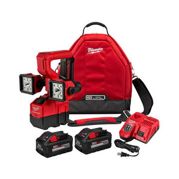 Kit d'éclairage, plastique, 8-1/2 pouce lg, 18 V, DEL, 2 500 lumens, faisceau de 180 deg, lithium-ion, noir, rouge, IP56