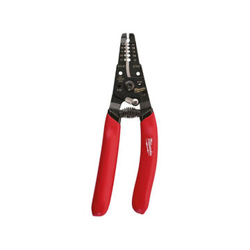 Wire Stripper/Cutter, Metal, Steel Jaw, Polypropylene Handle, 1.5 in Jaw, Rounded, 8 AWG Solid, 10 AWG Stranded, 12 ga, 0.5 x 7-1/8 in