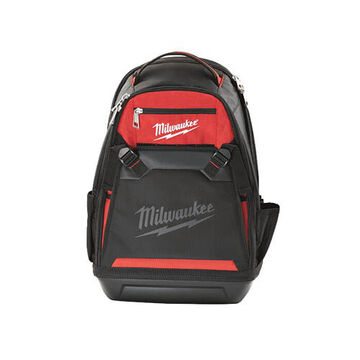 Rectangle Backpack, Ballistic Nylon, 3000 cu in, 35 Components, 15-3/8 in wd, 24-1/4 in ht, 9 in dp, Black, Red