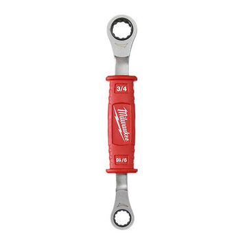 Wrench 2-in-1 Lineman's Insulated Ratcheting Box, Forged Steel, Ratchet Wrench, 12 Points, Ergonomic Handle, 1.4 In Box End Width