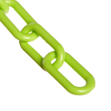 Safety Chain, 1.5 in x 50 ft, HDPE, Gloss, Green Finish