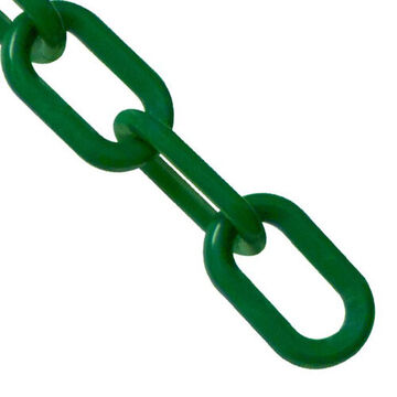 Safety Chain, 1.5 in x 100 ft, HDPE, Evergreen Finish
