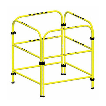 Sided Portable Multi-functional Barricade, 42 in, Aluminum, Yellow