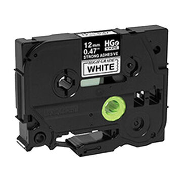 Cassette d'étiquettes laminées de haute qualité, 12 mm x 8 m, polyéthylène, légende noire, fond blanc