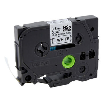 Cassette d'étiquettes pour tube thermorétractable, 8.8 mm x 1.5 m, polyoléfine, légende noire, fond blanc