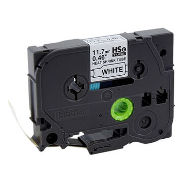 Cassette d'étiquettes pour tube thermorétractable, 11.7 mm x 1.5 m, polyoléfine, légende noire, fond blanc