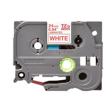 Cassette d'étiquettes plastifiées, 24 mm x 8 mx 160 um, polyéthylène, légende rouge, fond blanc