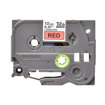 Laminated Label Cassette, 12 mm x 8 m x 160 um, Polyethylene, Black Legend, Red Background