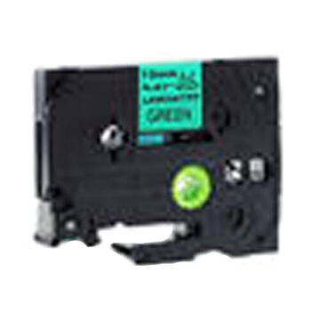Laminated Label Cassette, 12 mm x 8 m x 160 um, Polyethylene, Black Legend, Green Background