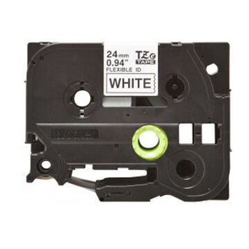 Cassette d'étiquettes d'identification flexible laminée, 24 mm x 8 mx 160 um, polyéthylène, légende noire, fond blanc