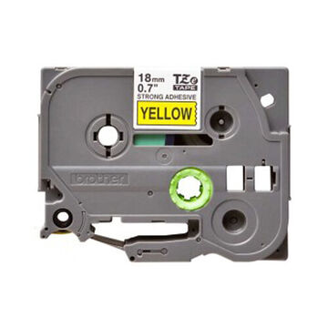 Laminated Strong Adhesive Label Cassette, 24 mm x 8 m x 160 um, Polyethylene, Black Legend, Yellow Background
